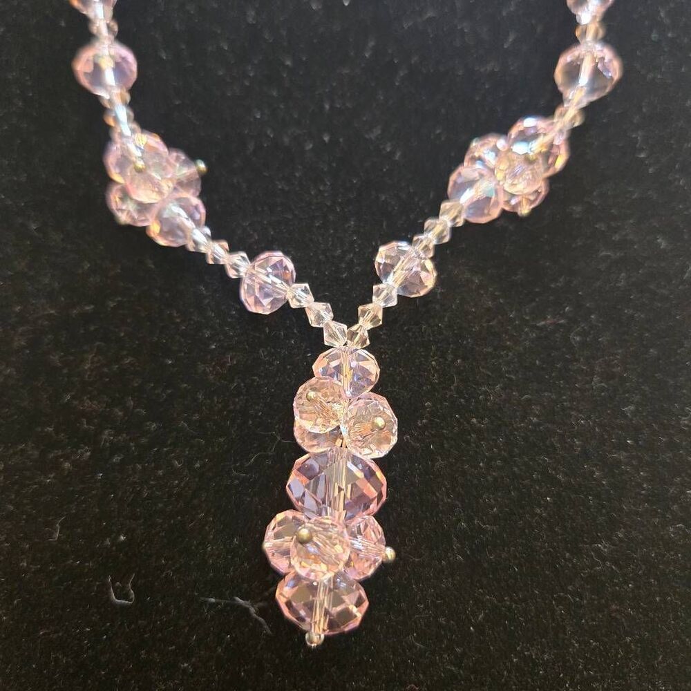 NWOT Pink Glass Bead Necklace Faceted